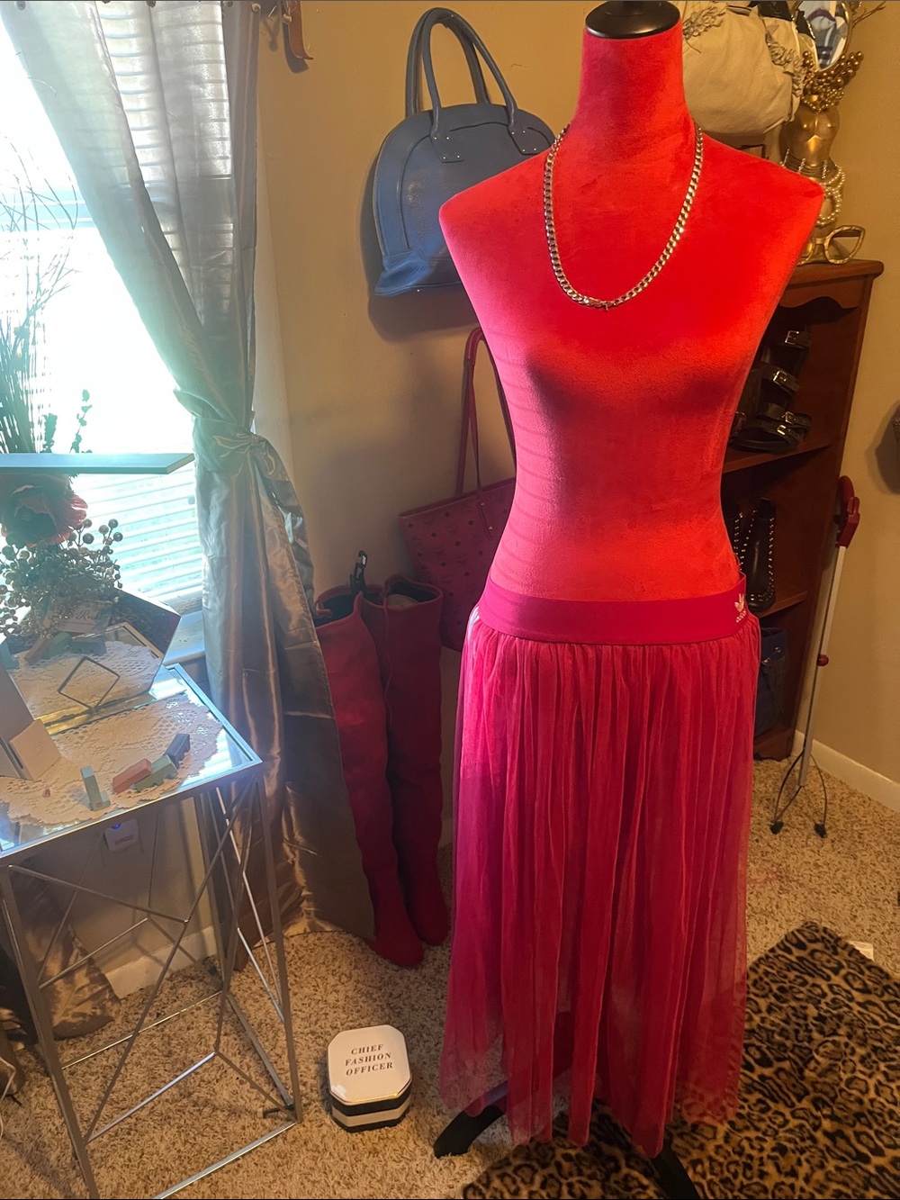 adidas Fuchsia Maxi Tulle Skirt